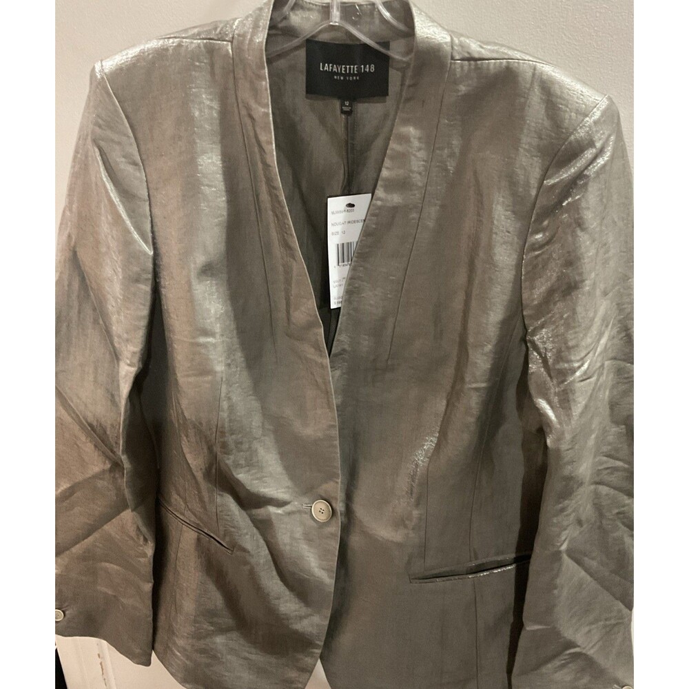 lafayette 148 new york blazer Sz 12 Iridescent Work/ Fancy  Statement Piece